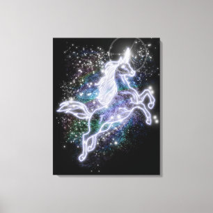 Neon Unicorn Canvas Afdruk