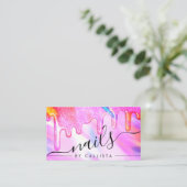 Neon Unicorn Holographic Thick Glitter Drift Nails Visitekaartje (Staand voorkant)