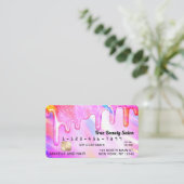 Neon Unicorn Holographic Thick Glitter Drip Credit Visitekaartje (Staand voorkant)