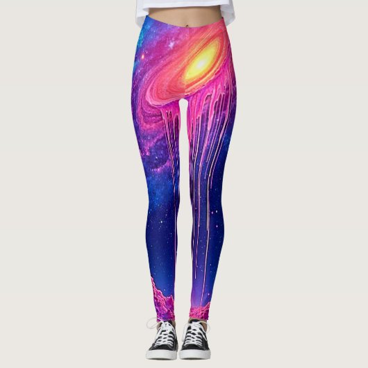 Neon Universe: Dripping Starlight Leggings (Voorkant)