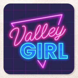 Neon Valley Girl Vierkante Kartonnen Onderzetter