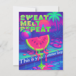 Neon Vaporwave 80s Summer Heat Briefkaart