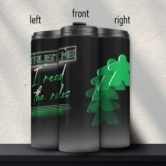 Neon Vaporwave Meeple Green Board Game Geek Thermosbeker