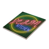 Neon Vegan Kitchen Sign Tegeltje (Zijkant)
