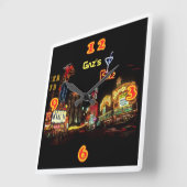 Neon Vegas Thuisbar Persoonlijk Vierkante Klok (Hoek)