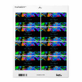 Neon Verfspatten, Aangepaste Waterlabels Etiket (Full Sheet)