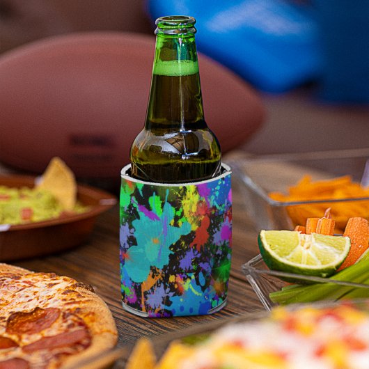 Neon verfspatten flesjeskoeler