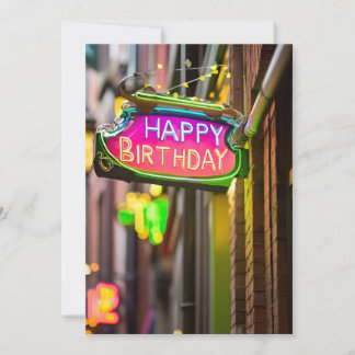 Neon Verjaardag Teken Verjaardag Uitnodiging