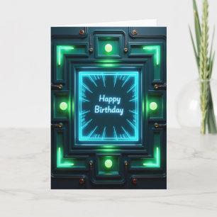 Neon Verjaardags Glow Kaart