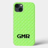Neon vert petit pixel motif iPhone 13 Coque (Verso)