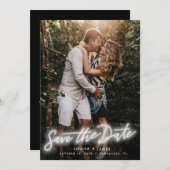 Neon Vertical Photo Save the Date Kaart (Voorkant / Achterkant)