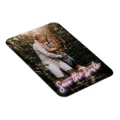 Neon Vertical Photo Save the Date Magnet Magneet (Rechterzijde)