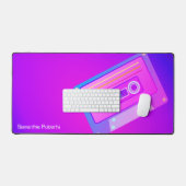 Neon violet Vaporwave esthétique 90s Nom personnal (Clavier et souris)