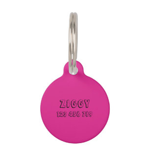 neon vivid pink pootpatroon huisdierpenning