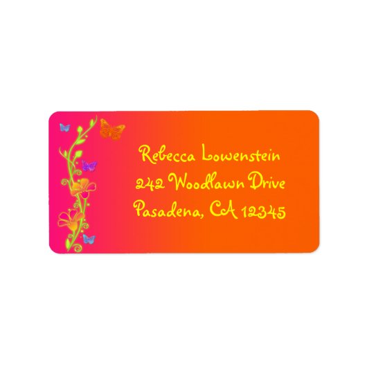 Neon vlinder retour adres label 3 (Voorkant)