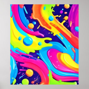 Neon Vloeibare Kunst Poster