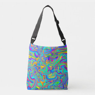 Neon vloeibare natte verfscheuren crossbody tas