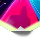 Neon Vortex Abstracte Ruimte Kunst Perfect Poster (Hoek)