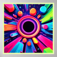 Neon Vortex Abstracte Ruimte Kunst