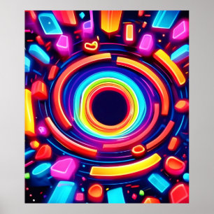 Neon Vortex Odyssey Poster
