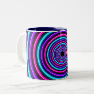 Neon Vortex Ringen Tweekleurige Koffiemok