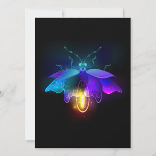 Neon vuurvlieg op zwart aankondiging