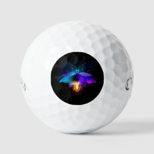 Neon vuurvlieg op zwart golfballen