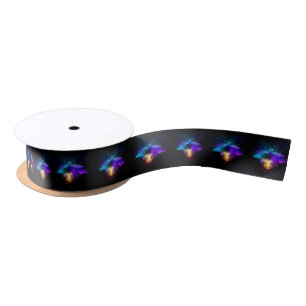 Neon vuurvlieg op zwart lint
