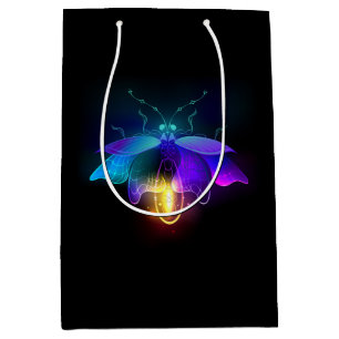 Neon vuurvlieg op zwart medium cadeauzakje