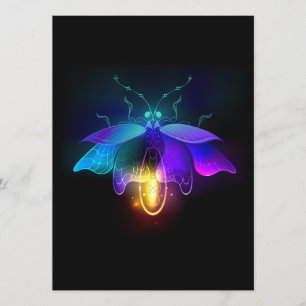 Neon vuurvlieg op zwart menu