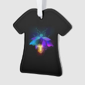 Neon vuurvlieg op zwart ornament (voorkant)