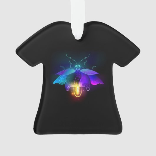 Neon vuurvlieg op zwart ornament (achterkant)