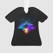 Neon vuurvlieg op zwart ornament (voorkant)