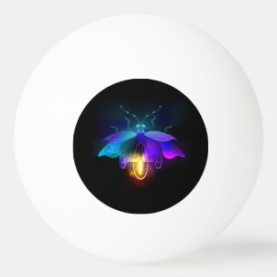 Neon vuurvlieg op zwart pingpongballen