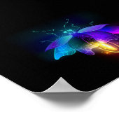 Neon vuurvlieg op zwart poster (Hoek)