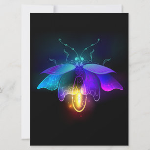 Neon vuurvlieg op zwart save the date