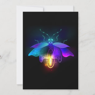 Neon vuurvlieg op zwart save the date