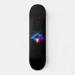 Neon vuurvlieg op zwart skateboard