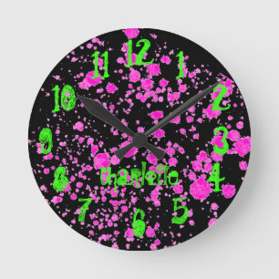 Neon Wall Zombie Spletters Kind Ronde Klok