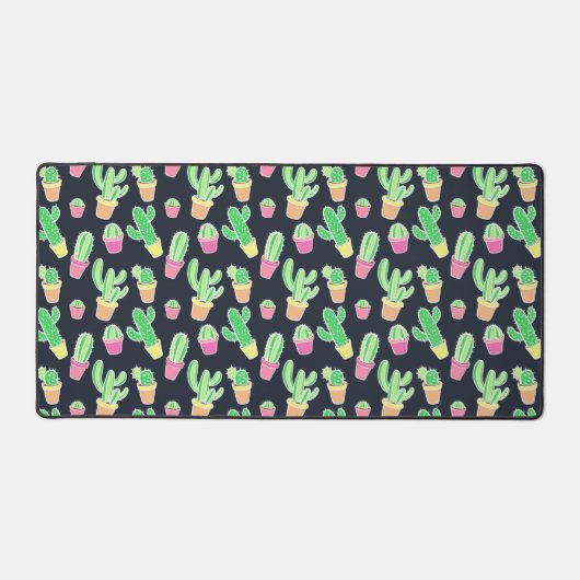 Neon Watercolor Cacti in Pot Pattern (Recto)