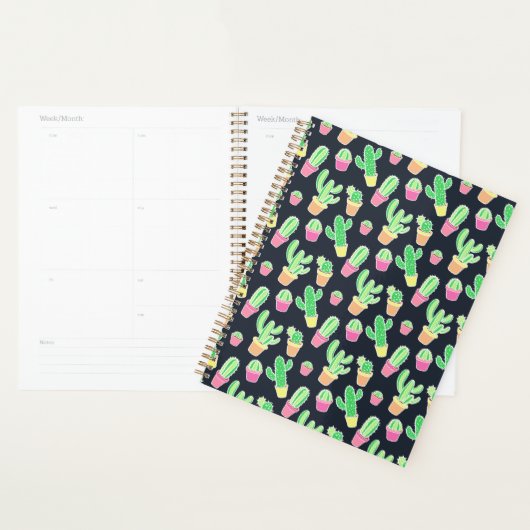 Neon Watercolor Cactus dans les pots Motif (Devant avec enveloppe)