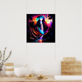 Neon Waterfall Poster (Keuken)