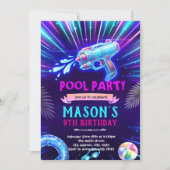 Neon Watergun Party Invitation (Devant)