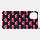 Neon Watermelon op het Paarse Patroon Case-Mate iPhone Case (Achterkant (horizontaal))