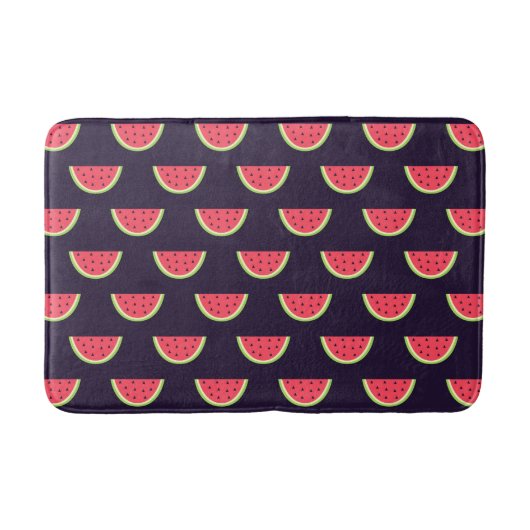Neon Watermelon op Paars Patroon Badmat (Voorkant)