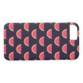 Neon Watermelon op Paars Patroon Case-Mate iPhone Case (Achterkant (Horizontaal))
