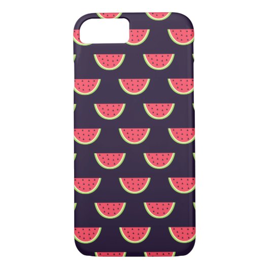 Neon Watermelon op Paars Patroon Case-Mate iPhone Case (Achterkant)