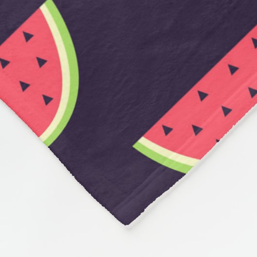 Neon Watermelon op Paars Patroon Fleece Deken (Hoek)
