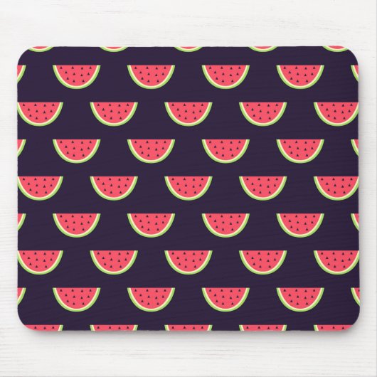 Neon Watermelon op Paars Patroon Muismat (Voorkant)
