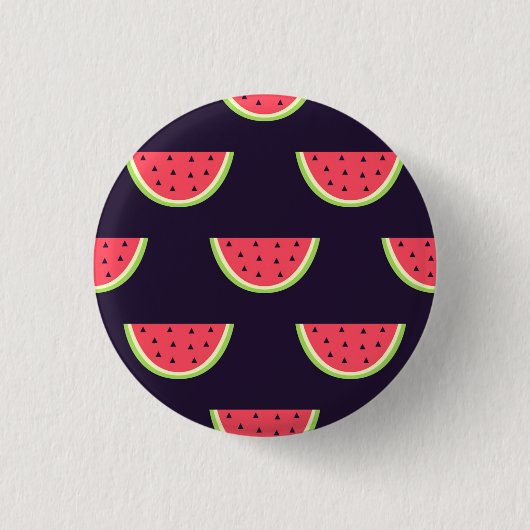 Neon Watermelon op Paars Patroon Ronde Button 3,2 Cm (Voorkant)